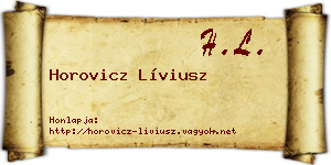 Horovicz Líviusz névjegykártya